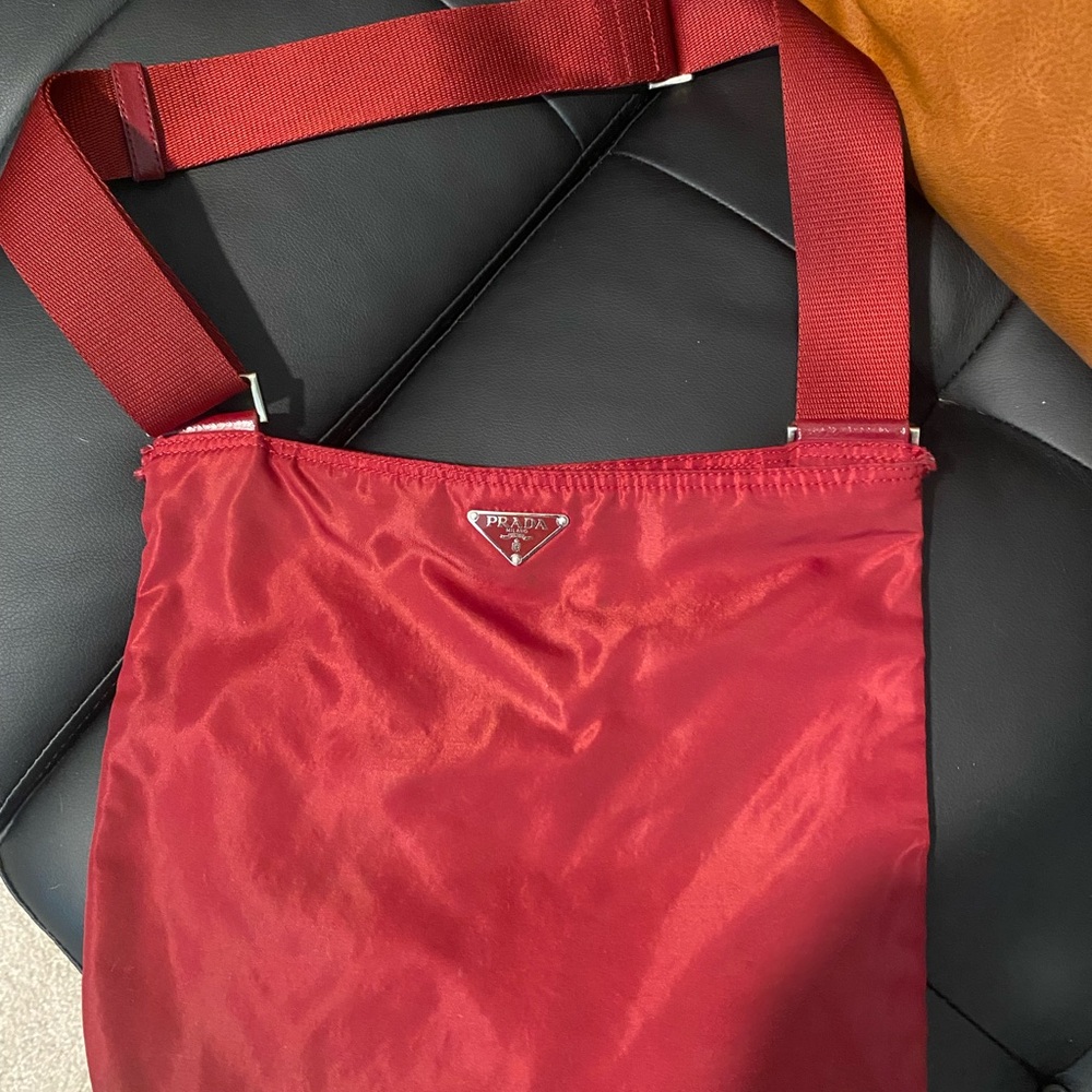 Prada Red Nylon Shoulder Bag